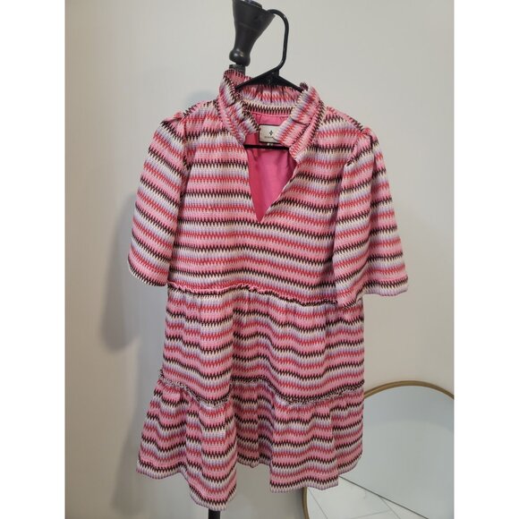 Tuckernuck Dresses & Skirts - Tuckernuck Crawford Pink Zigzag Mini Dress Size Medium